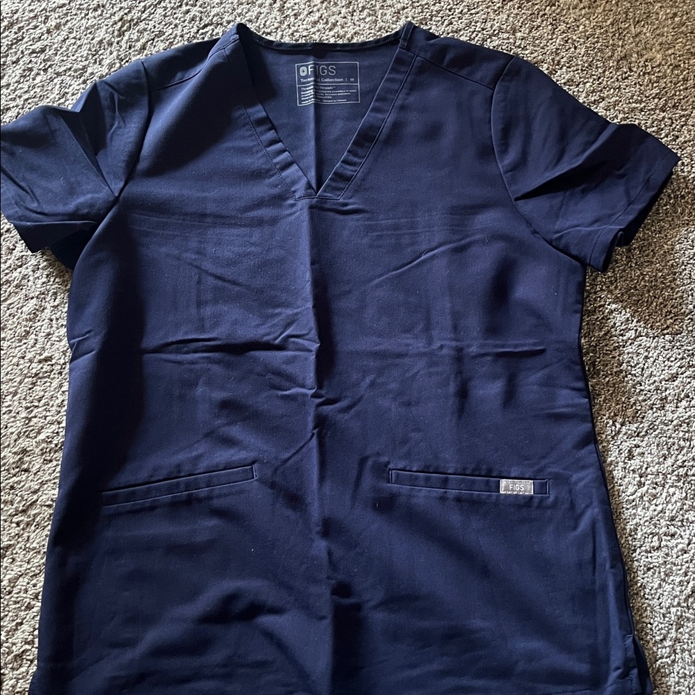 Figs Navy Blue Scrub Top